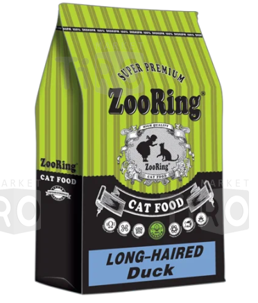 Корм для кошек ЗооРинг Long Haired Cats, Для длинношерстных кошек, 0,35кг