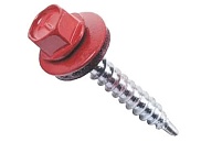 Саморез кровельный со сверлом, прокладка (EPDM), 4,8*29 RAL 3003 цвет красный (1000 шт.)