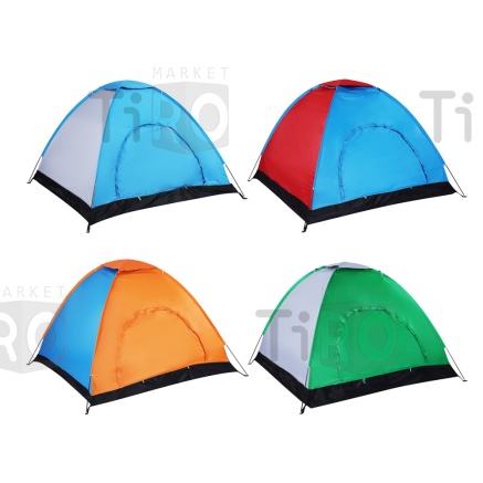 Палатка 4-мест Руссо Туристо, стандарт, 190х190х130см, нейлон 170T, дно оксфорд 210D, 3 цвета