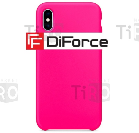 Чехол Silicone Case для iPhone XS MAX Неоново-розовый