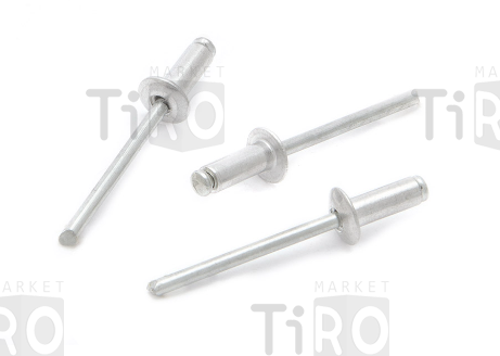 Заклёпки вытяжные алюминиевые d4,0*6 мм (50 шт в пакете) 451406