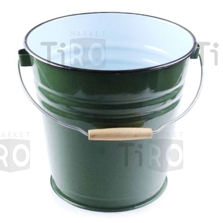 Ведро эмалированное 12л, зеленый рябчик, Новокузнецк С41224.зП