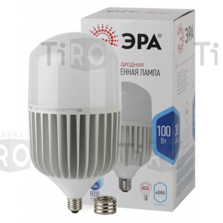 Лампа светодиодная ЭРА Power Т160/100W/4000K-Е27/E40 колокол