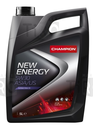 Моторное синтетическое масло Champion New Energy 5W30, ACEA: A3/B4-12, API: SL/CF (4Л + 1Л)