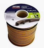 Уплотнитель тип D 21*15мм, 50м черный
