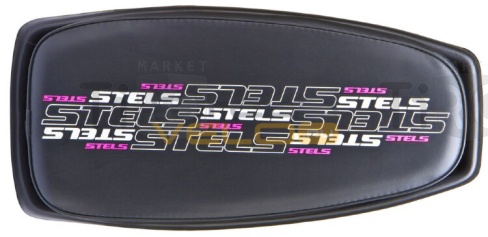 Седло на пластиковой основе обтянутое кожезаменителем для Снегоката 800010 черно-бело-розовое