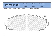 Колодки тормозные дисковые, передние Jeenice WS2011.00