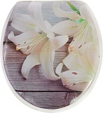 Сиденье для унитаза мягкое "Аквалиния" SK-S8178 лилии