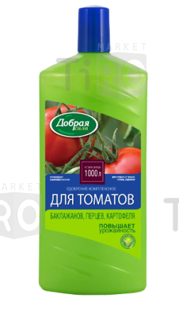 Удобрение Добрая сила органо-минеральное для томатов, баклажанов, сладкого перца, канистра 1л