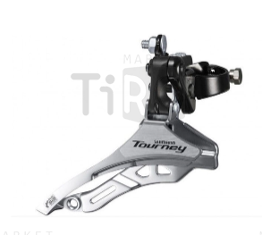 Переключатель передний Shimano Tourney, TY300, 3x6/7 скоростей, нижняя тяга, 42T, хомут 34.9мм, угол Переключатель передний Shimano Tourney, TY300, 3x6/7 скоростей, нижняя тяга, 42T, хомут 34.9мм, угол