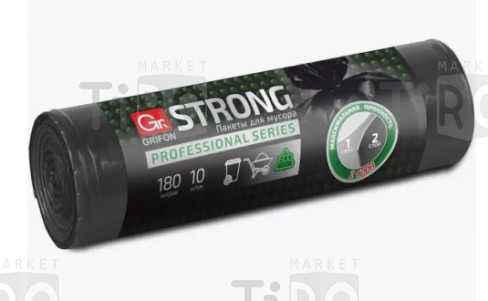 Мешки для мусора Grifon 101-533, 180л. 10 шт. двухслойные Мешки для мусора Grifon 101-533, 180л. 10 шт. двухслойные