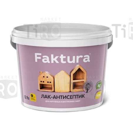 Лак-антисептик Faktura, акрил.основа для защиты древесины, 2,7л махагон