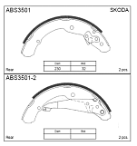 Колодки барабанные ABS3501