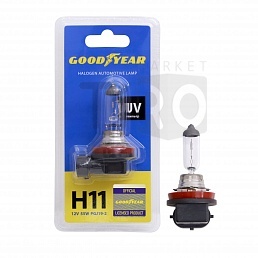 Лампа автомобильная галогенная блистер Goodyear PGJ19-2 GY010111 H11 12V 55W