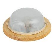 Светильник НБО 03-60-011 для бани, дерево/стекло, IP54, E27, max 60Вт, круглый, 220*84мм, клен