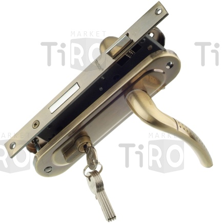 Замок врезной с ручками, "Trodos" 70-L/106, АВ, (5кл), бронза Замок врезной с ручками, "Trodos" 70-L/106, АВ, (5кл), бронза