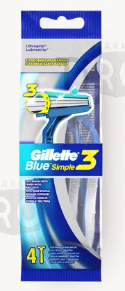 Станок для бритья Gillette Simple3, 4 штуки, одноразовые
