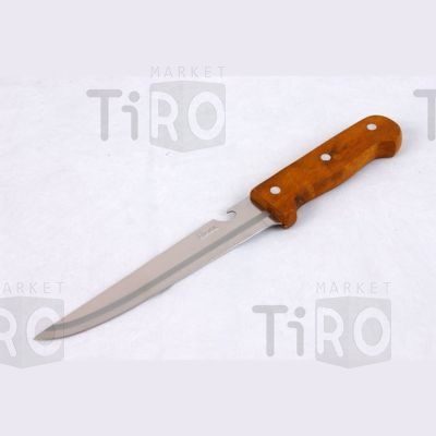 Нож кухонный с открывашкой, деревянная ручка 28см А008
