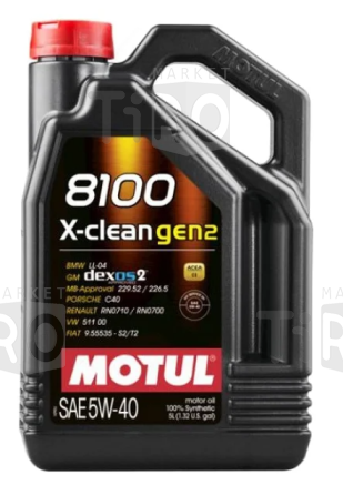 Синтетическое масло Motul 8100 X-Clean GEN2 C3 5w40 100% Synthetic 1л Синтетическое масло Motul 8100 X-Clean GEN2 C3 5w40 100% Synthetic 1л