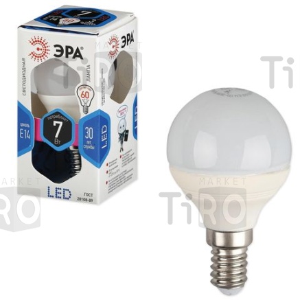 Лампа ЭРА светодиодная P45-7W-840-Е14 шарик /24/ Лампа ЭРА светодиодная P45-7W-840-Е14 шарик /24/