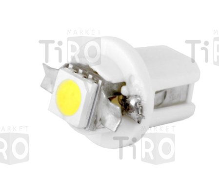 Автолампа диод, Skyway ST8.5-1SMD-5050W, S08201217, T8.5 (T4W) 12V 1SMD