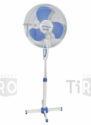 Вентилятор напольный Sakura SA-11В, 40Вт, 3 скорости, бело-голубой