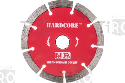 Диск алмазный 125x6.4x10х22,23мм, бетон, "Hardcore" Штроборез 186125 Диск алмазный 125x6.4x10х22,23мм, бетон, "Hardcore" Штроборез 186125