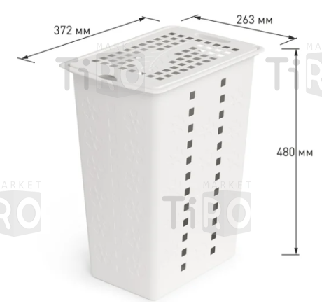 Корзина для белья Альтернатива "Виолетта" М1967, 30л. (372*263*480)
