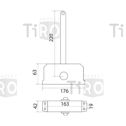 Доводчик дверной Trodos TD-80, с фиксацией 90°, серебро