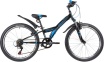 Велосипед стальная рама 10" ,черный, 6-скоростей Novatrack 24" RACER 140691, TY21/TS38/SG-6SI, V-brake