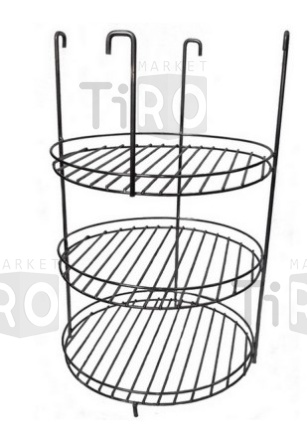 Этажерка 3х ярусная, средняя D23 + дополнительное кольцо к тандырам Охотник с ручками