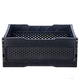 Ящик складной с кнопками-фиксаторами с перфорацией 400*300*170мм, черный, АП-485