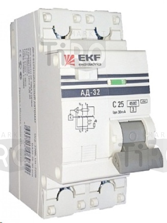 Автомат дифференциальный ЭКФ 1P 40A