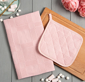 Полотенце Natural series полотенце, + прихватка розовый 100% хлопок