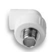 Угол полипропиленовый комбинированный Aqualink 25х1/2М наружная резьба Угол полипропиленовый комбинированный Aqualink 25х1/2М наружная резьба