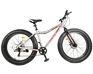 Велосипед 26" Rook Fatbike FA260D, FA260D-SR/RD серебристый/красный