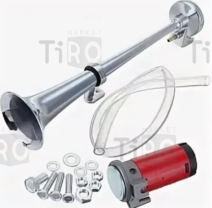 Сигнал 450MM (1-рожковый, компрессор 12В хром) Топ Авто HE-450/12