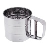 Кружка-сито для просеивания муки с двойным ситовым дном нержавеющая сталь Д10см 500мл 40028