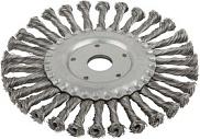 Корщетка, тип "колесо", посадочный диаметр 22,2 мм, стальная витая проволока 180 мм (MOS)