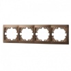 Рамка Deriy, 702-3100-149 4-ая горизонтальная светло-коричневая металлик