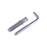 Дюбель 045А-06+Шуруп прямоугольный "Костыль" D6 (4шт)