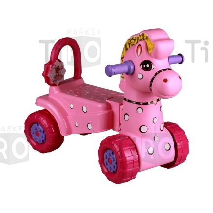 Игрушка на колесах детская Лошадка, розовая, Уфа М3896