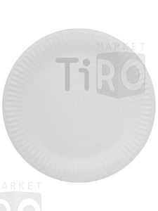 Тарелка одноразовая d-180мм, бумажная, цена за 50шт. белая