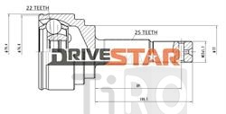 Шрус наружный Drivestar OC-JN0019-AF, 22x55x25