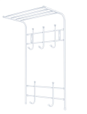 Вешалка настенная (ВПТ5/МБ матовый белый) 410х255х745мм