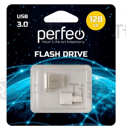 Perfeo USB3.0 128GB M06 Metal Series + TypeC reader