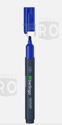 Маркер перманентный Berlingo "Multiline PE400" синий, скошенный