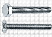 Болт шестигранник М 8х40+шайба+гайка 595-М08-40 цинк (4шт.)