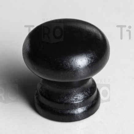 Ручка кнопка мебельная "Ликчел" и8-093.ч, черная d34 (с саморезом)