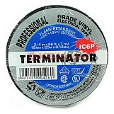 Terminator IC6P изолента черная ПВХ, супер премиум класса, 0,18 мм, 19 мм, 20м